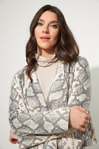 Shop Faux Suede Snakeskin Print Cover-up Style 223128 - Joseph Ribkoff