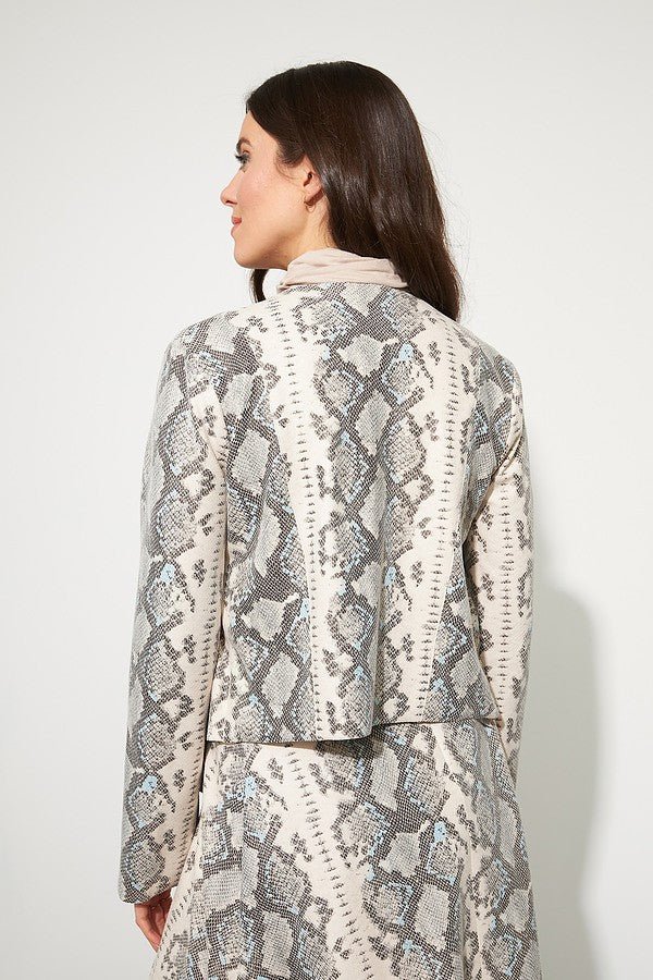 Shop Faux Suede Snakeskin Print Cover-up Style 223128 - Joseph Ribkoff