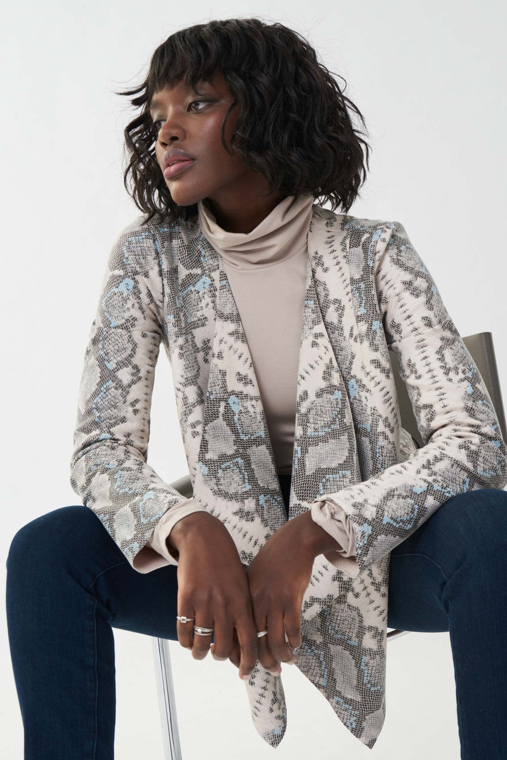 Shop Faux Suede Snakeskin Print Cover-up Style 223128 - Joseph Ribkoff