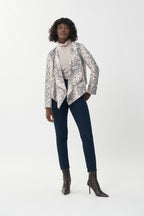 Shop Faux Suede Snakeskin Print Cover-up Style 223128 - Joseph Ribkoff