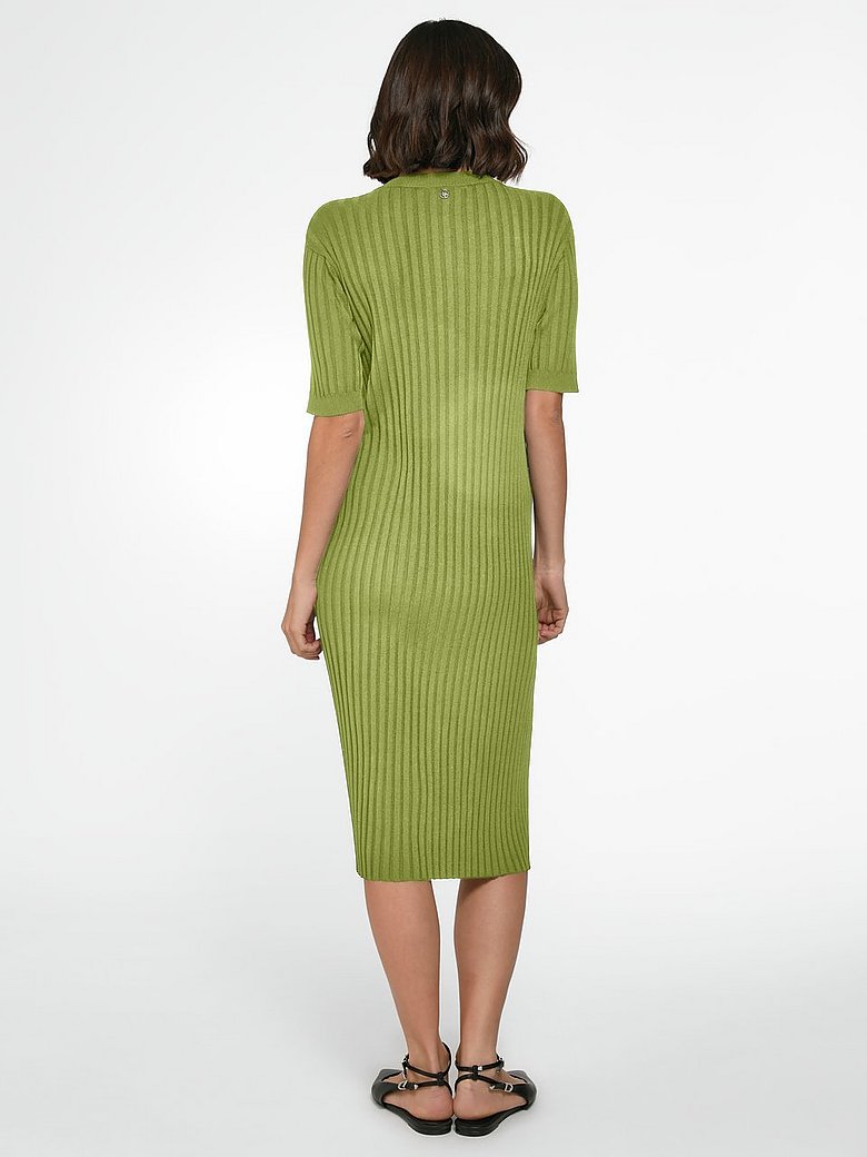 Shop Fitted Ribbed Stretch Knit Dress | Avocado - Rosemunde