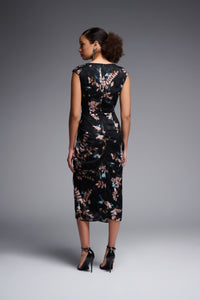 Shop Floral Dress Signature Style 231751 | Black Multi - Joseph Ribkoff