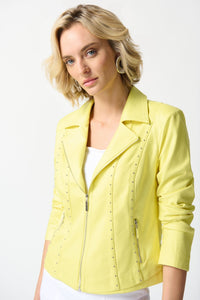 Shop Foiled Suede Jacket Style 242908 | Yellow - Joseph Ribkoff