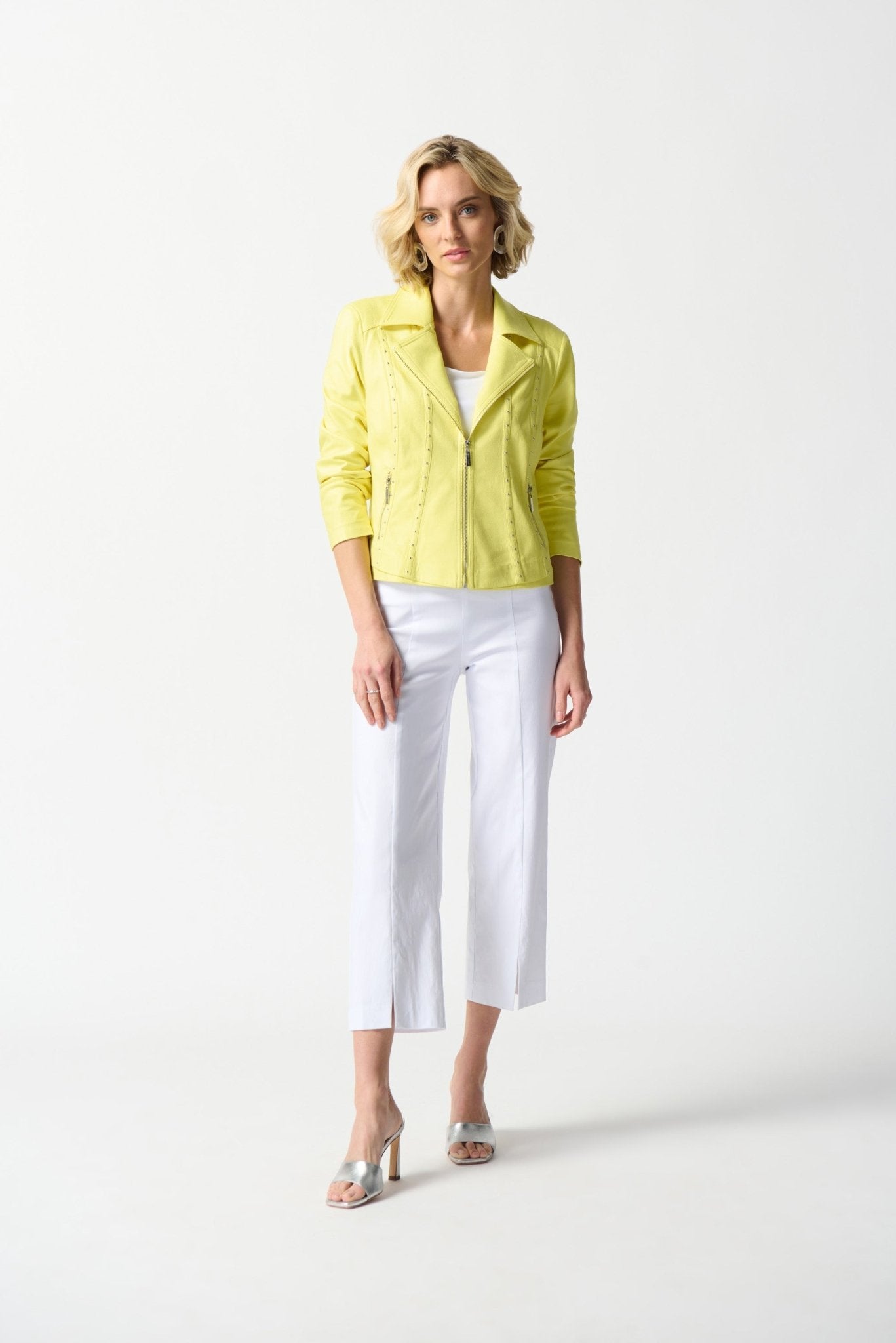 Shop Foiled Suede Jacket Style 242908 | Yellow - Joseph Ribkoff