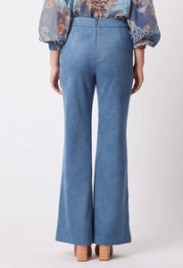 Shop Getty Faux Suede Flared Pant │ Chambray - ONCEWAS