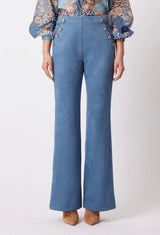OnceWas Getty Faux Suede Flared Pant