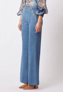 Shop Getty Faux Suede Flared Pant │ Chambray - ONCEWAS
