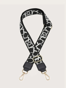 Shop Graphic Print Bag Strap in Black and White - Stella Rose Fashions