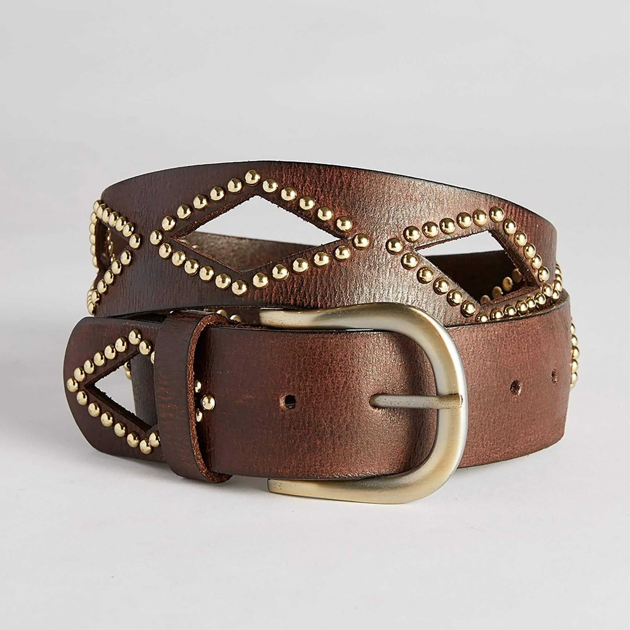 Shop Hollstar Miranda Leather Stud Belt by Caravan & Co. - Caravan & Co