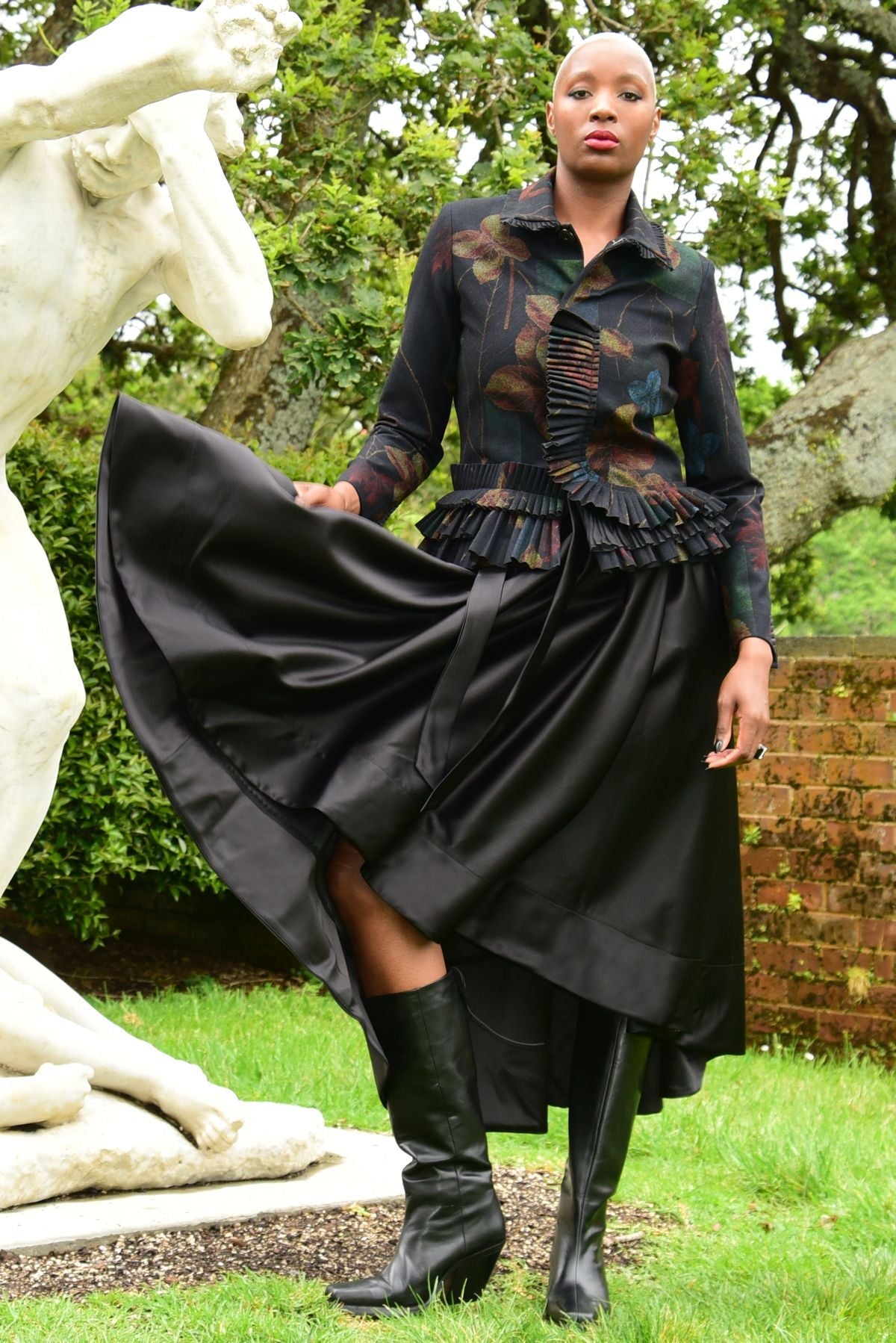 Shop How Bow Can You Go Satin Skirt | Black - Trelise Cooper