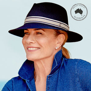 Shop Huntingdale Flexibraid Fedora in Navy - Canopy Bay