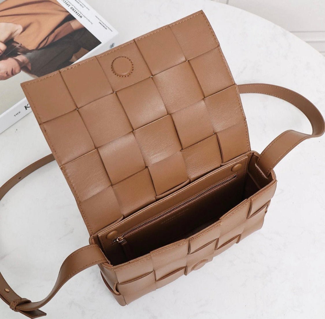 Shop Intrecciato Weave Leather Handbag - Stella Rose Fashions