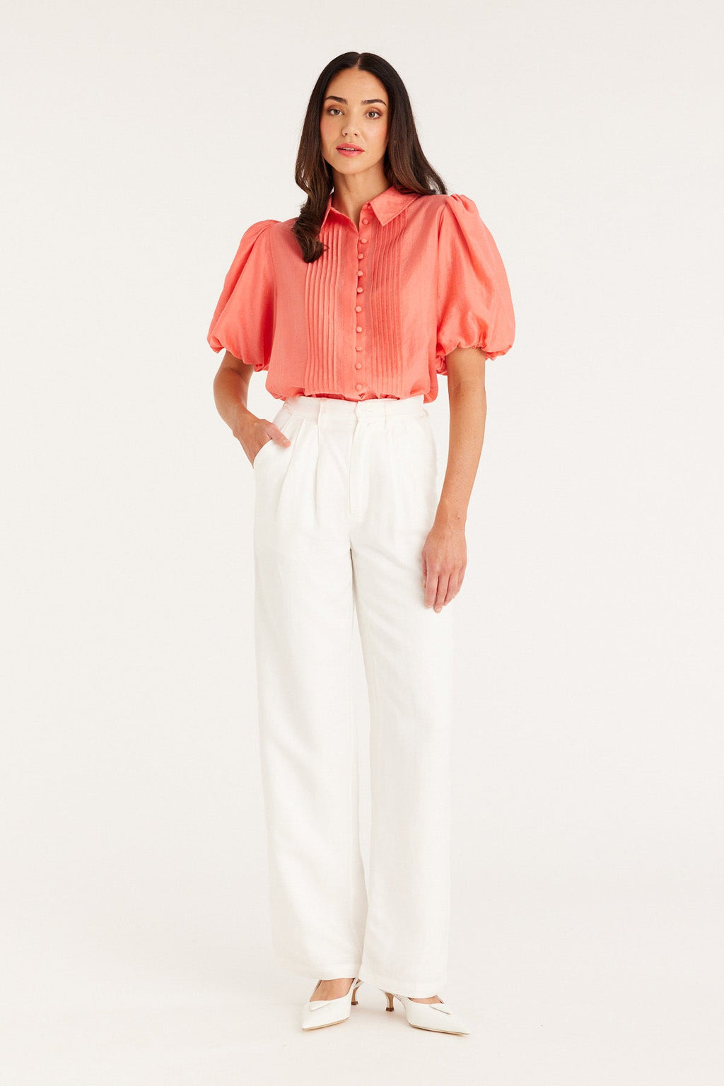 Shop Iris Blouse | Coral - Cable Melbourne