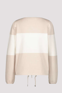 Shop Italian Flair Block Stripe Zip Jacket | Sandstone - Monari