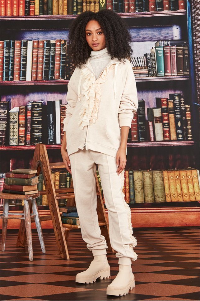 Shop It's A Ruff Line Trouser | Oatmeal - Cooper by Trelise Cooper