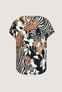 Shop Jersey T-Shirt with Rhinestones | Floral Print - Monari