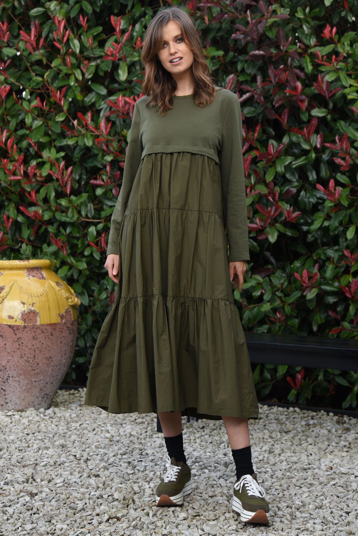 Shop Khaki Too Easy Dress - Curate by Trelise Cooper
