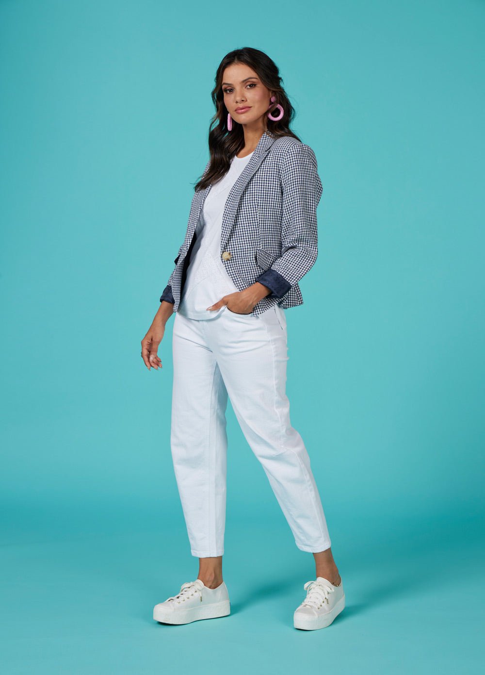 Shop Kidston Jacket | Indigo Check - Loobies Story