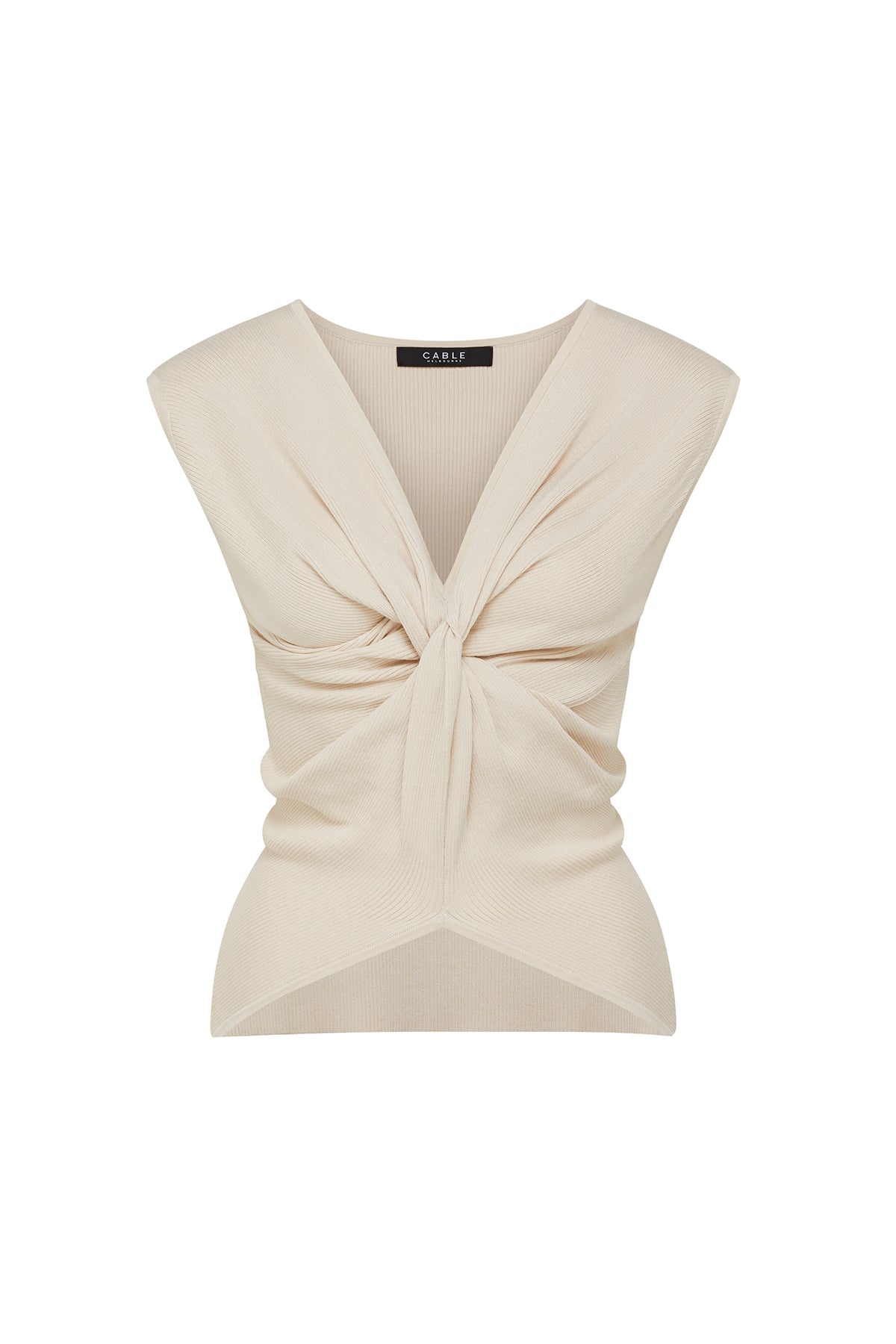 Shop Knit Twist Top | Ecru - Cable Melbourne