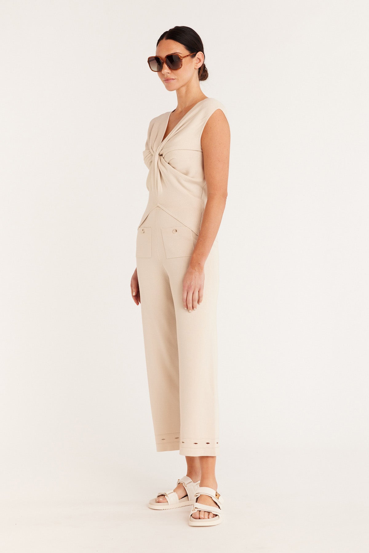 Shop Knit Twist Top | Ecru - Cable Melbourne