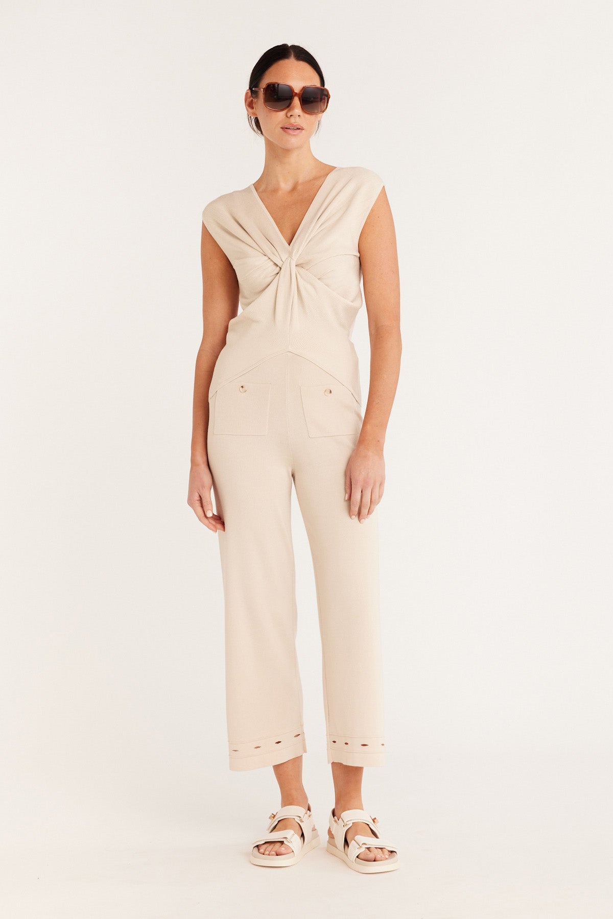 Shop Knit Twist Top | Ecru - Cable Melbourne