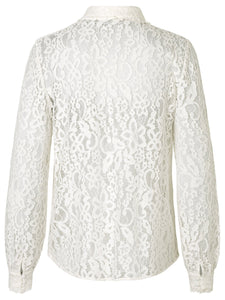 Shop Lace Shirt in Ivory - Rosemunde