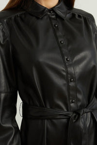 Shop Leatherette Shirt Dress Style 213953 - Joseph Ribkoff