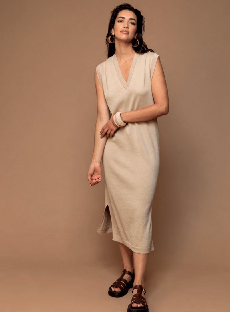 Shop Lemarzo Dress in Latte by Maison Anje - Maison Anje