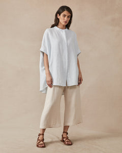Shop Lena Shirt in Spring Blue Stripe by Maggie The Label - Maggie The Label