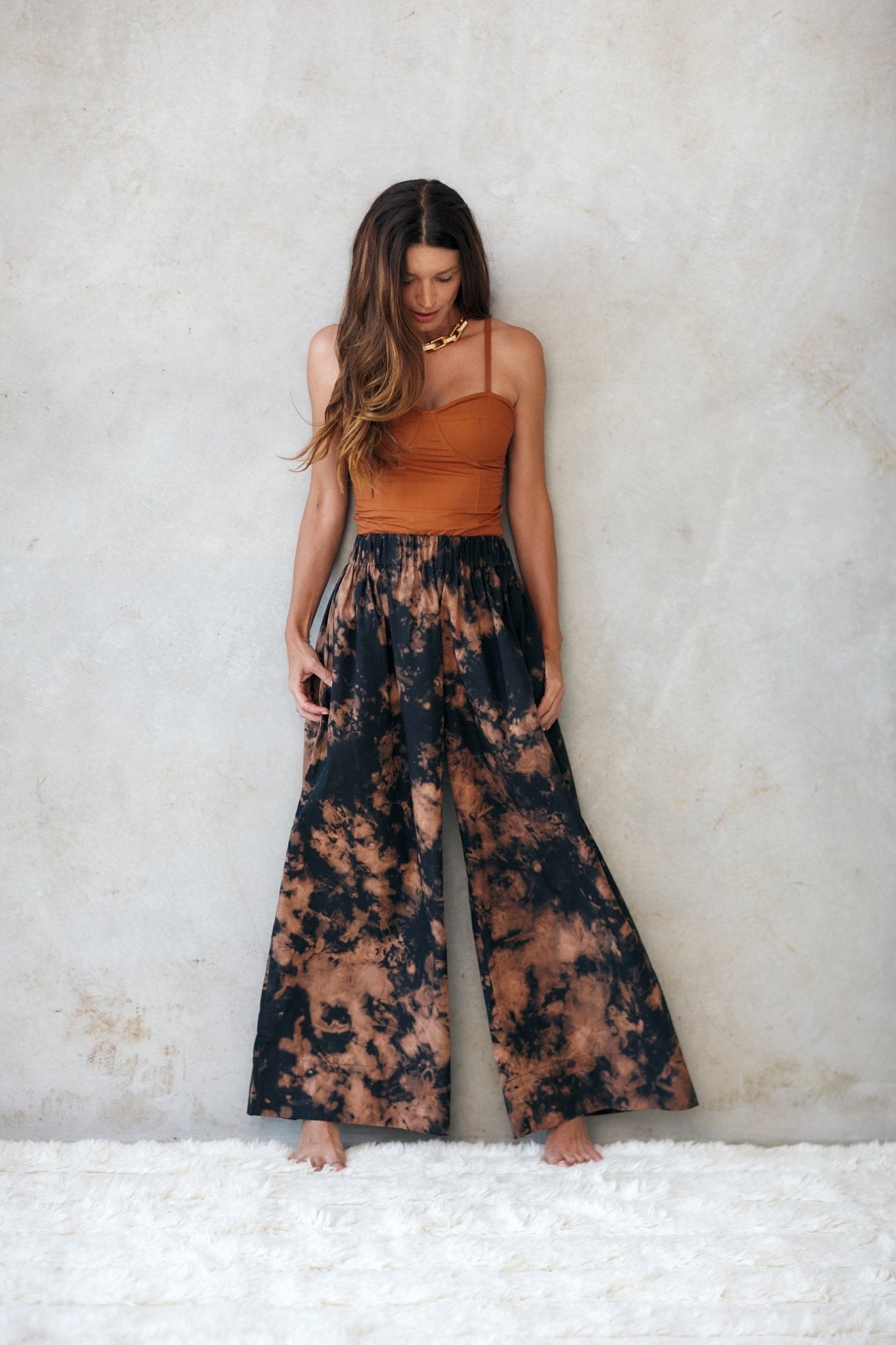 Shop Lila Wide Pant | Marble Print - Natasha The Label