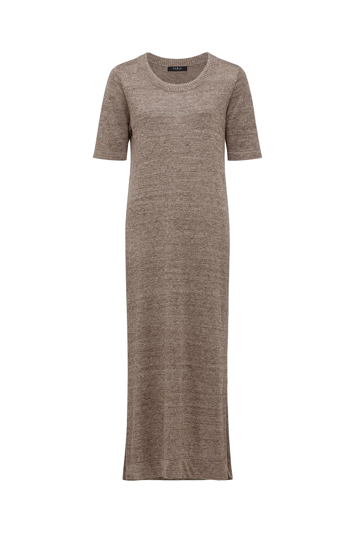 Shop Linen Knit Dress in Mocha by Cable Melbourne - Cable Melbourne