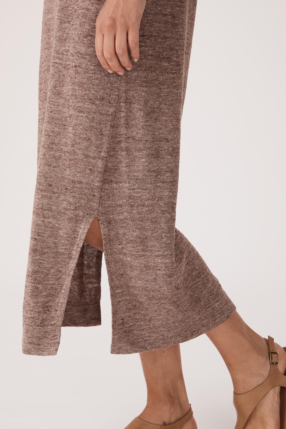 Shop Linen Knit Dress in Mocha by Cable Melbourne - Cable Melbourne