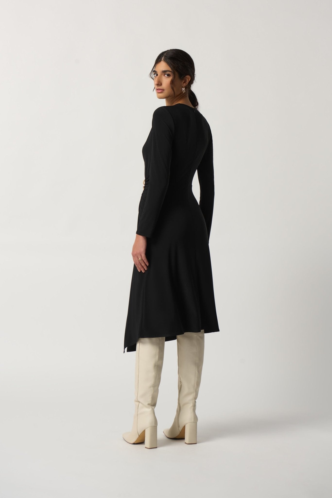 Shop Long Sleeve Wrap Dress Style 233164 │ Black - Joseph Ribkoff
