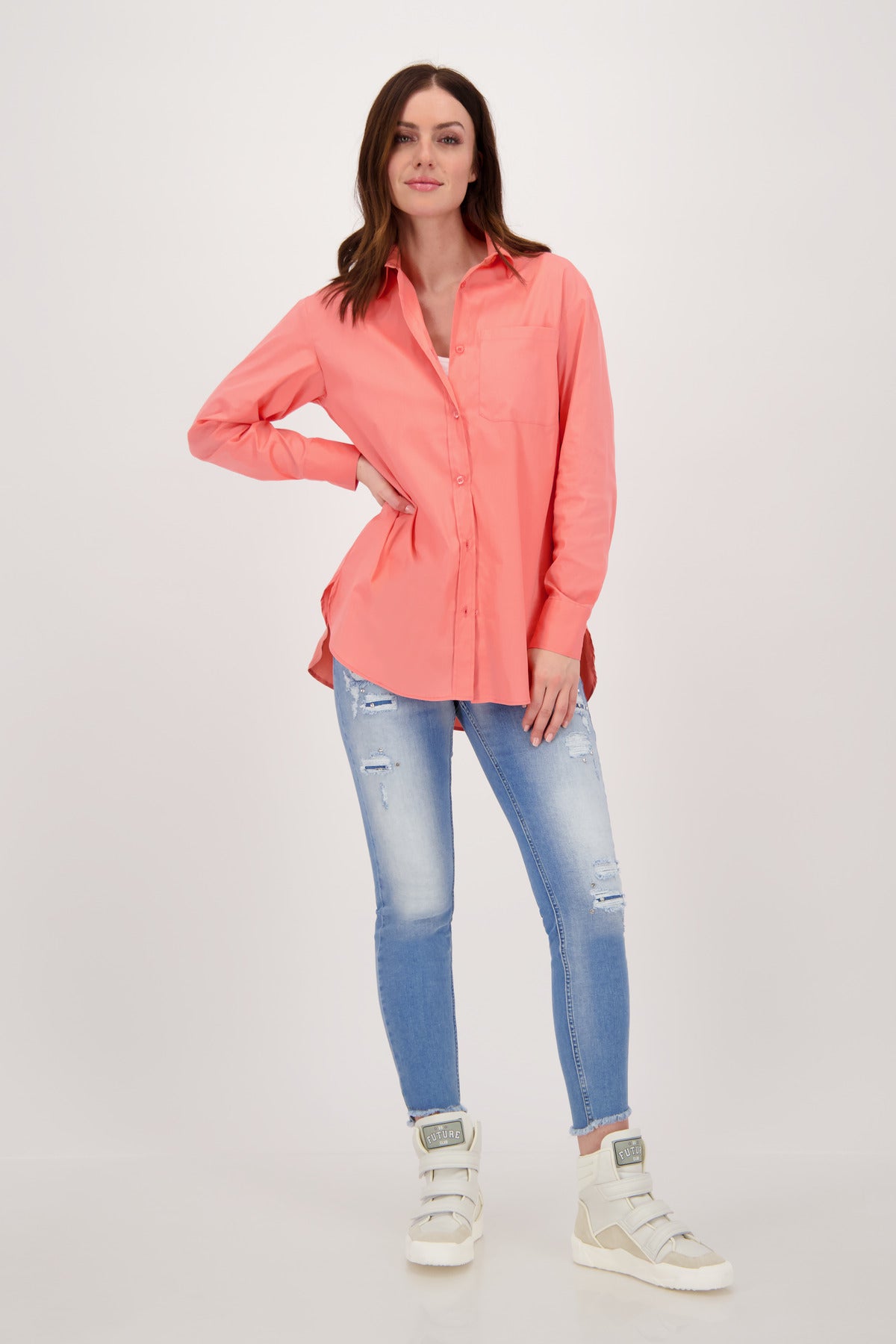 Shop LS Cotton Shirt | Grapefruit - Monari