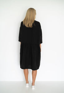 Shop Luca Linen Dress in Black - Humidity Lifestyle