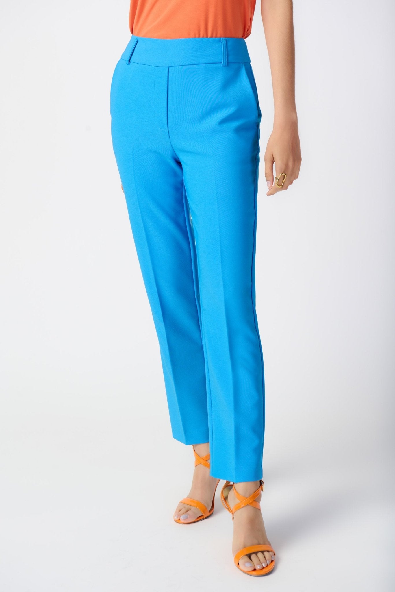 Shop Lux Twill Cropped Pants Style 241188 | French Blue - Joseph Ribkoff