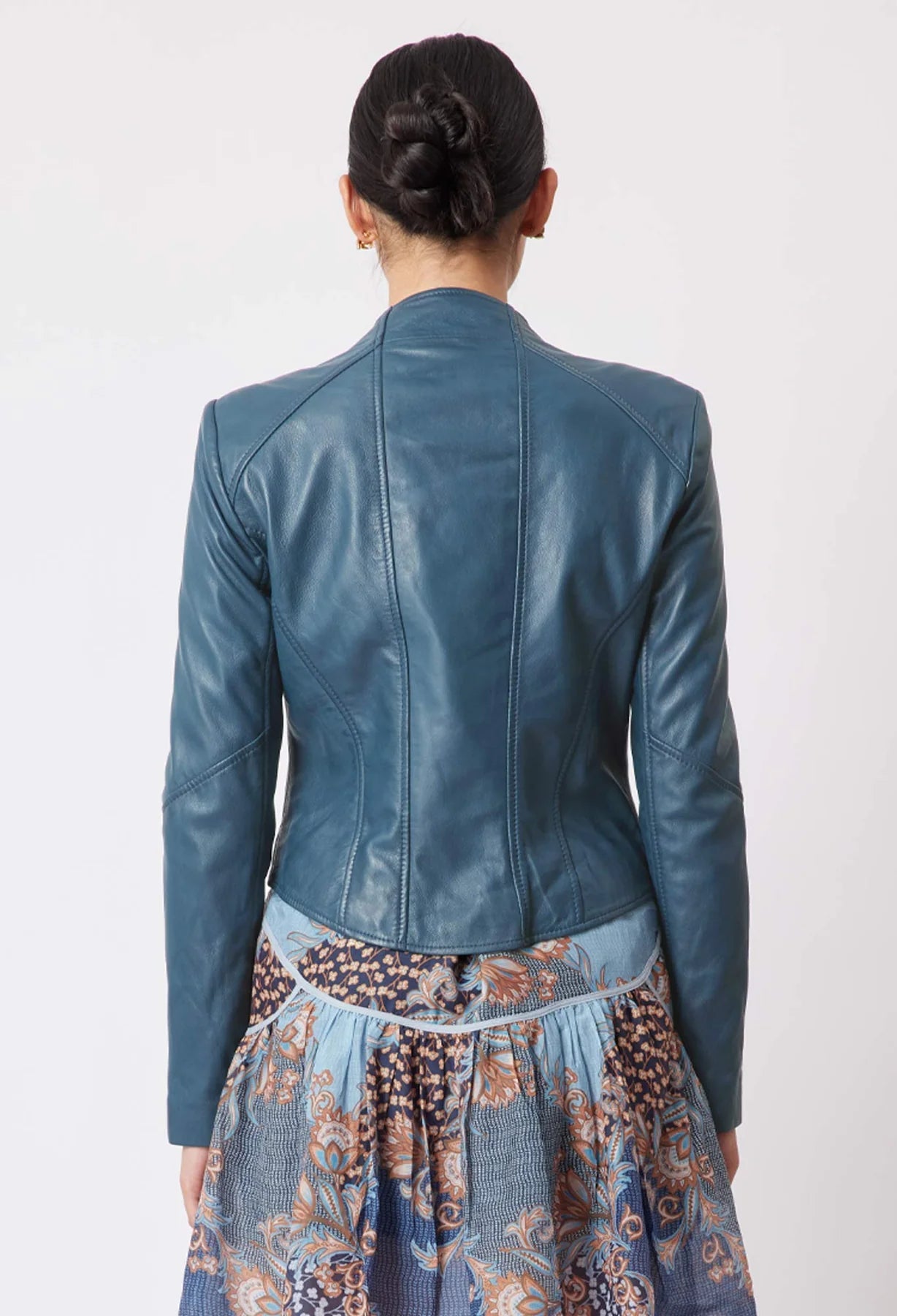 Shop Mahal Leather Jacket │ Sky Blue - ONCEWAS