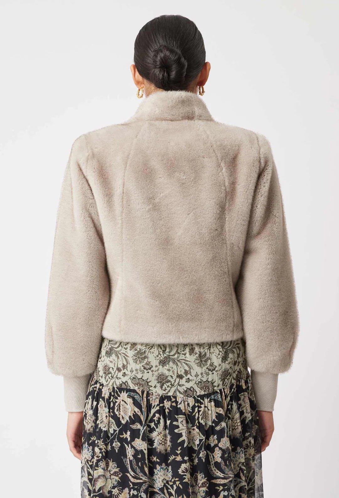 Shop Mahra Faux Fur Cropped Jacket │ Mink - ONCEWAS