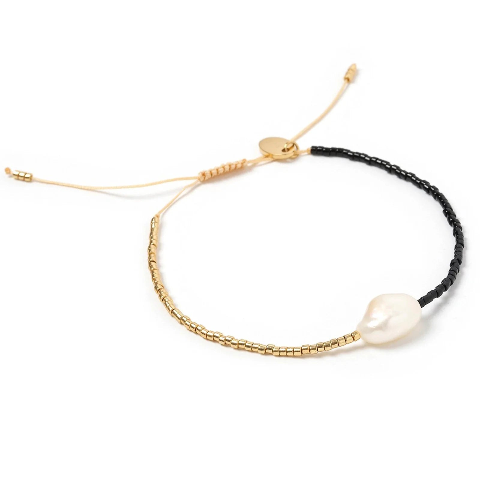 Shop Matilda Pearl & Glass Beaded Bracelet | Black - Arms Of Eve