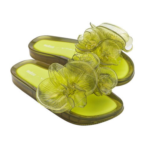 Shop Melissa Beach Slide Flower + Y/Project - Yellow Neon Clear - Melissa Shoes