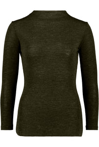 Shop Merino Fine Rib Funnel Neck Sweater - Foil