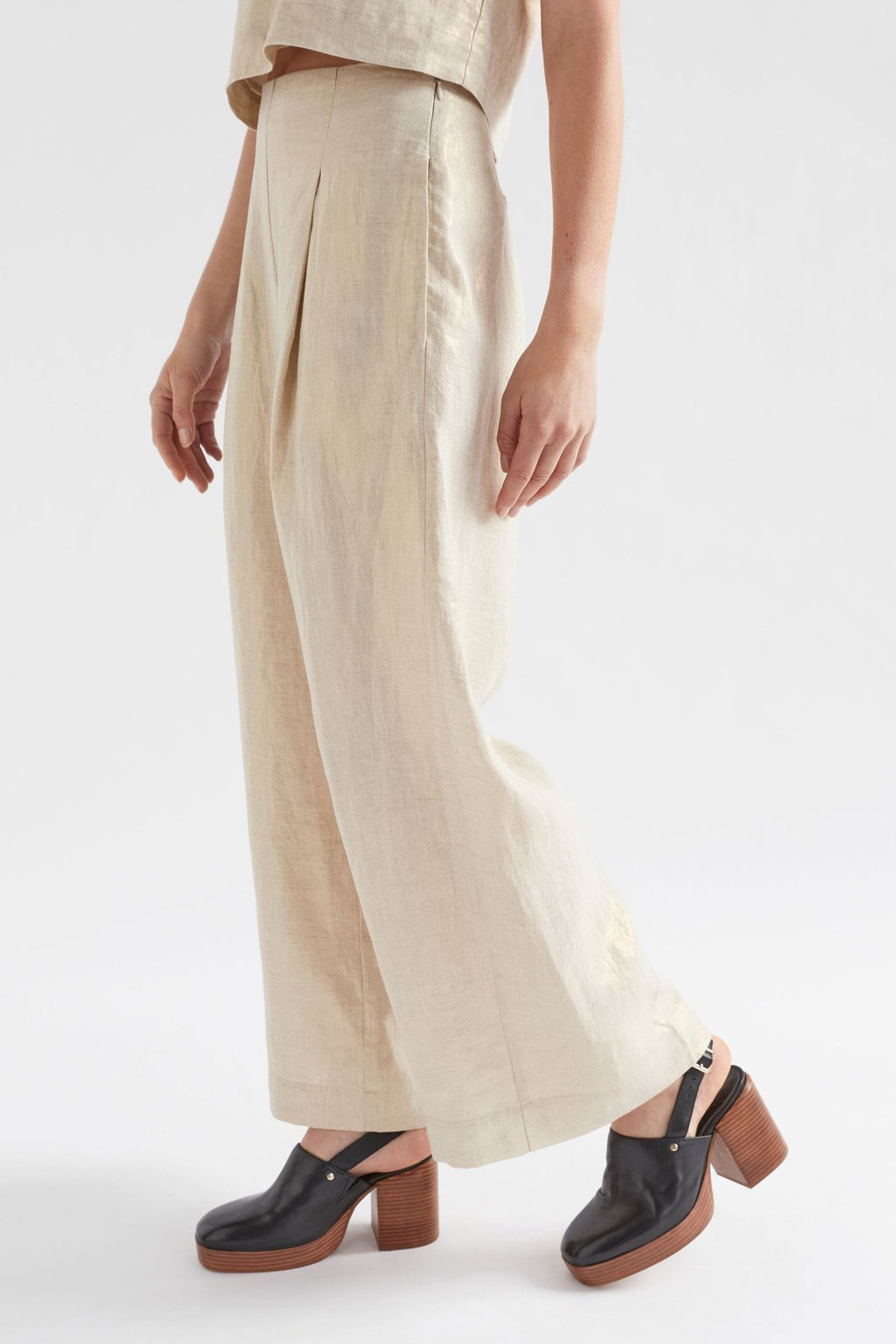 Shop Metalen Pant │ Gold Linen - Elk The Label