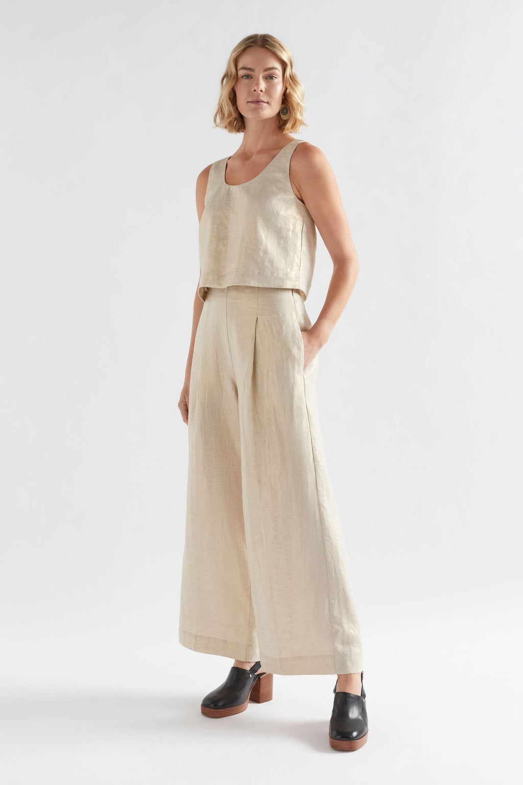Shop Metalen Pant │ Gold Linen - Elk The Label