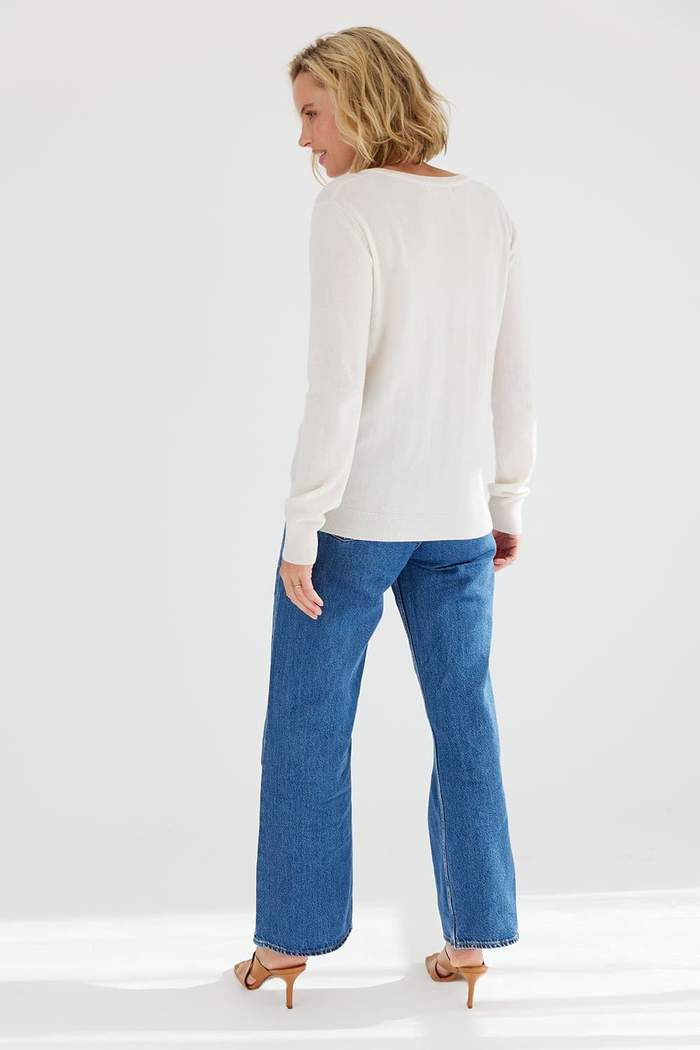 Shop Mia Essential Cashmere Jumper | Ivory - Mia Fratino