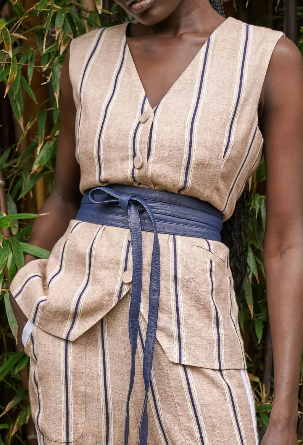 Shop Milton Leather Belt | Navy - ONCEWAS