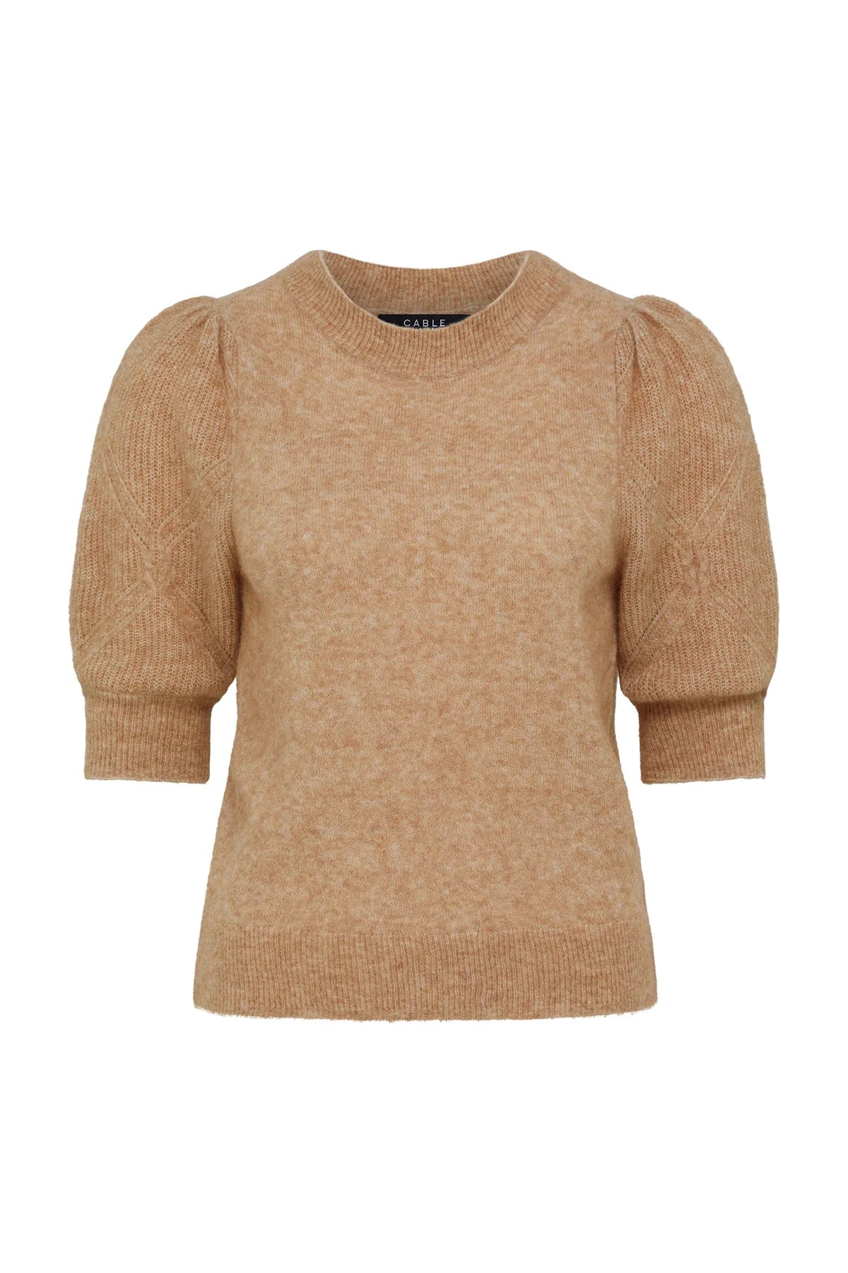 Shop Mohair Puff Sleeve Tee | Camel - Cable Melbourne