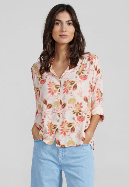 Shop Mos Mosh Therica Floral SS Shirt | Silver Pink - Mos Mosh