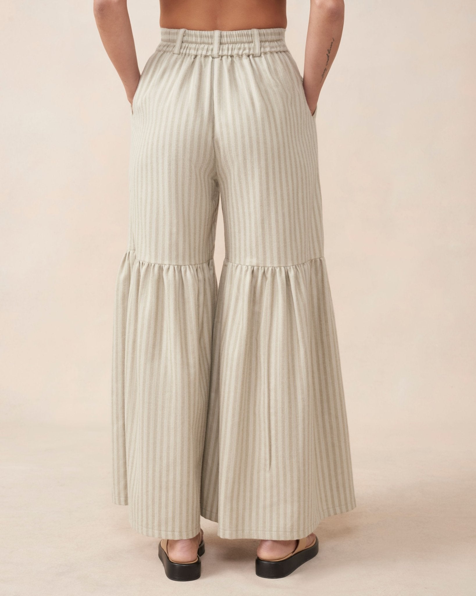 Shop Nancy Pants | Brown Stripe - Maggie The Label