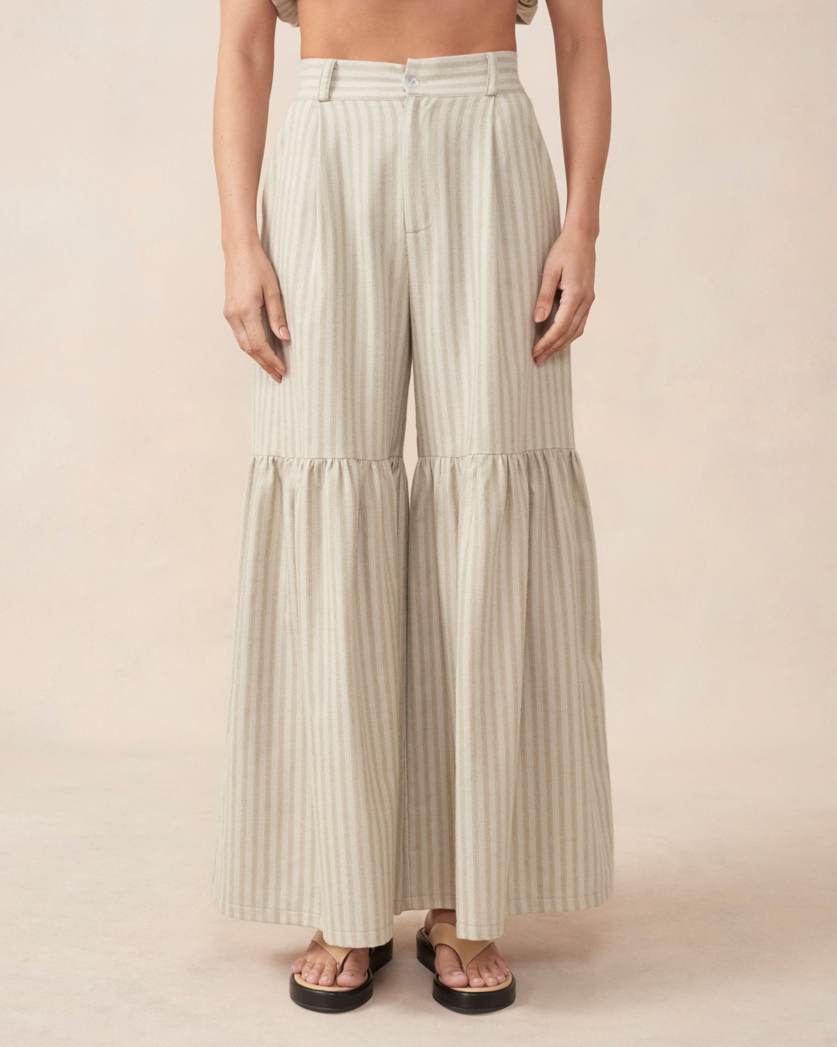 Shop Nancy Pants | Brown Stripe - Maggie The Label