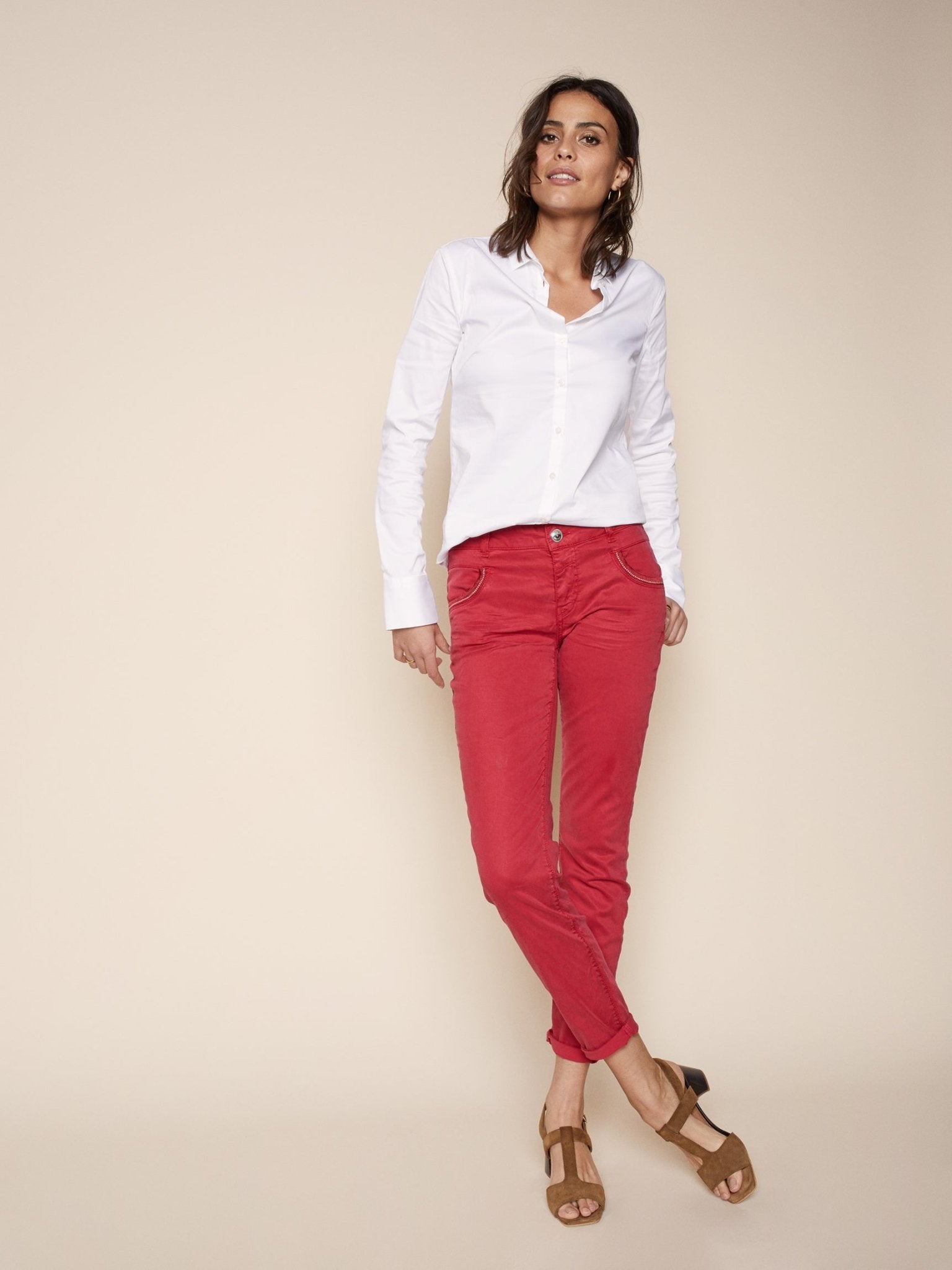 Shop Naomi Row Saturday Pant | Cerise - Mos Mosh